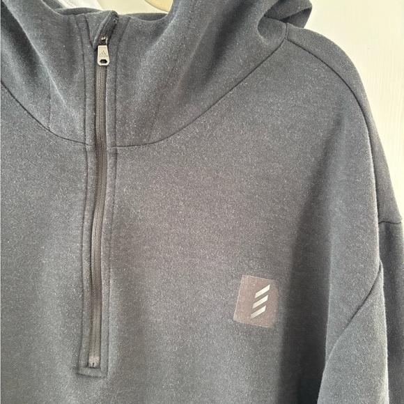 Adidas Adicross Sweatshirt Hoodie Men 2XL Half Zip-Up Black White - Picture 2 of 12